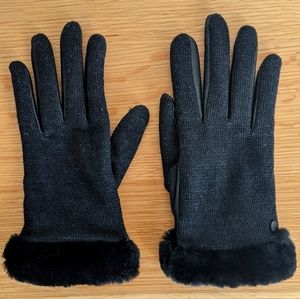 Ugg "Mixed Media" Faux Fur and Shearling Gloves